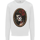 Day of the Dead La Catrina DOTD Sugar Skull Mens Sweatshirt Jumper White