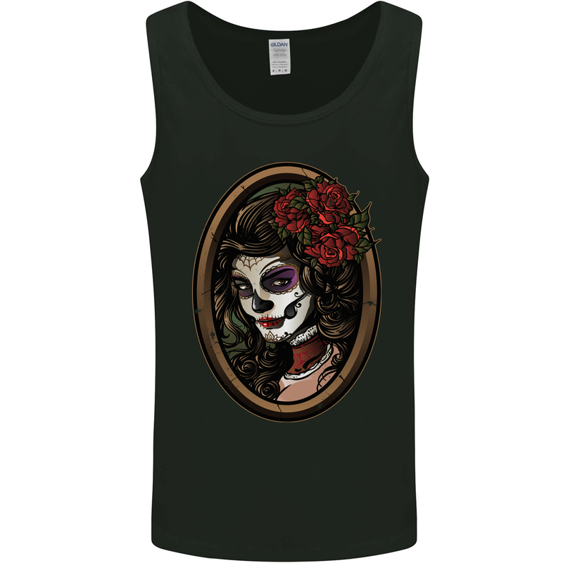Day of the Dead La Catrina DOTD Sugar Skull Mens Vest Tank Top Black