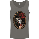 Day of the Dead La Catrina DOTD Sugar Skull Mens Vest Tank Top Charcoal