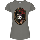 Day of the Dead La Catrina DOTD Sugar Skull Womens Petite Cut T-Shirt Charcoal