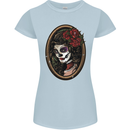 Day of the Dead La Catrina DOTD Sugar Skull Womens Petite Cut T-Shirt Light Blue