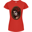 Day of the Dead La Catrina DOTD Sugar Skull Womens Petite Cut T-Shirt Red