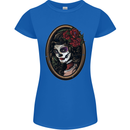 Day of the Dead La Catrina DOTD Sugar Skull Womens Petite Cut T-Shirt Royal Blue