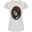 Day of the Dead La Catrina DOTD Sugar Skull Womens Petite Cut T-Shirt White
