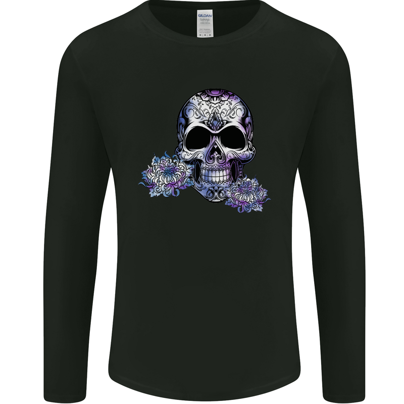 Day of the Dead Skull DOTD Mens Long Sleeve T-Shirt Black