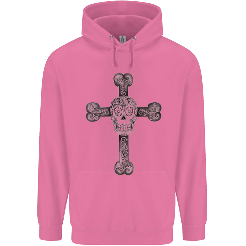 Day of the Dead Sugar Skull Cross Childrens Kids Hoodie Azalea