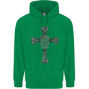 Day of the Dead Sugar Skull Cross Childrens Kids Hoodie Irish Green