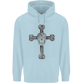 Day of the Dead Sugar Skull Cross Childrens Kids Hoodie Light Blue