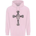 Day of the Dead Sugar Skull Cross Childrens Kids Hoodie Light Pink