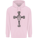 Day of the Dead Sugar Skull Cross Childrens Kids Hoodie Light Pink