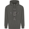 Day of the Dead Sugar Skull Cross Childrens Kids Hoodie Storm Grey