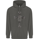 Day of the Dead Sugar Skull Cross Childrens Kids Hoodie Storm Grey