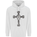 Day of the Dead Sugar Skull Cross Childrens Kids Hoodie White