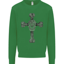 Day of the Dead Sugar Skull Cross Kids Sweatshirt Jumper Irish Green