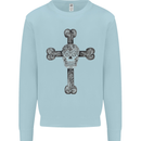 Day of the Dead Sugar Skull Cross Kids Sweatshirt Jumper Light Blue