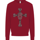 Day of the Dead Sugar Skull Cross Kids Sweatshirt Jumper Red