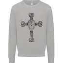 Day of the Dead Sugar Skull Cross Kids Sweatshirt Jumper Sports Grey