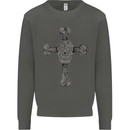 Day of the Dead Sugar Skull Cross Kids Sweatshirt Jumper Storm Grey
