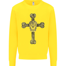 Day of the Dead Sugar Skull Cross Kids Sweatshirt Jumper Yellow