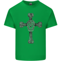 Day of the Dead Sugar Skull Cross Kids T-Shirt Childrens Irish Green