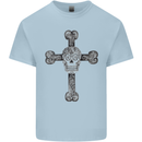 Day of the Dead Sugar Skull Cross Kids T-Shirt Childrens Light Blue