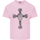 Day of the Dead Sugar Skull Cross Kids T-Shirt Childrens Light Pink