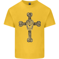 Day of the Dead Sugar Skull Cross Kids T-Shirt Childrens Yellow