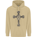 Day of the Dead Sugar Skull Cross Mens 80% Cotton Hoodie Sand