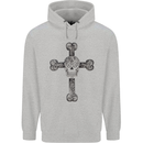 Day of the Dead Sugar Skull Cross Mens 80% Cotton Hoodie Sports Grey