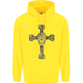 Day of the Dead Sugar Skull Cross Mens 80% Cotton Hoodie Yellow
