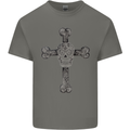 Day of the Dead Sugar Skull Cross Mens Cotton T-Shirt Tee Top Charcoal
