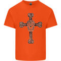 Day of the Dead Sugar Skull Cross Mens Cotton T-Shirt Tee Top Orange