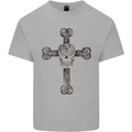 Day of the Dead Sugar Skull Cross Mens Cotton T-Shirt Tee Top Sports Grey