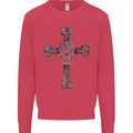 Day of the Dead Sugar Skull Cross Mens Sweatshirt Jumper Heliconia