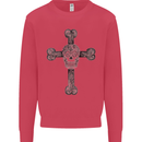 Day of the Dead Sugar Skull Cross Mens Sweatshirt Jumper Heliconia