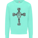 Day of the Dead Sugar Skull Cross Mens Sweatshirt Jumper Peppermint