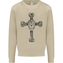 Day of the Dead Sugar Skull Cross Mens Sweatshirt Jumper Sand