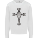 Day of the Dead Sugar Skull Cross Mens Sweatshirt Jumper White