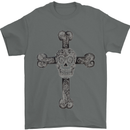 Day of the Dead Sugar Skull Cross Mens T-Shirt Cotton Gildan Charcoal