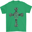 Day of the Dead Sugar Skull Cross Mens T-Shirt Cotton Gildan Irish Green