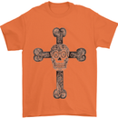 Day of the Dead Sugar Skull Cross Mens T-Shirt Cotton Gildan Orange