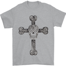 Day of the Dead Sugar Skull Cross Mens T-Shirt Cotton Gildan Sports Grey