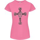 Day of the Dead Sugar Skull Cross Womens Petite Cut T-Shirt Azalea