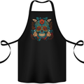 Day of the Dead Sugar Skull DOTD Cotton Apron 100% Organic Black