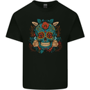 Day of the Dead Sugar Skull DOTD Kids T-Shirt Childrens Black
