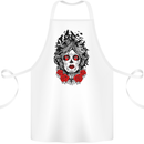 Day of the Dead Sugar Skull DOTD Mexico Cotton Apron 100% Organic White