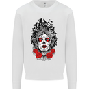 Day of the Dead Sugar Skull DOTD Mexico Kids Sweatshirt Jumper White