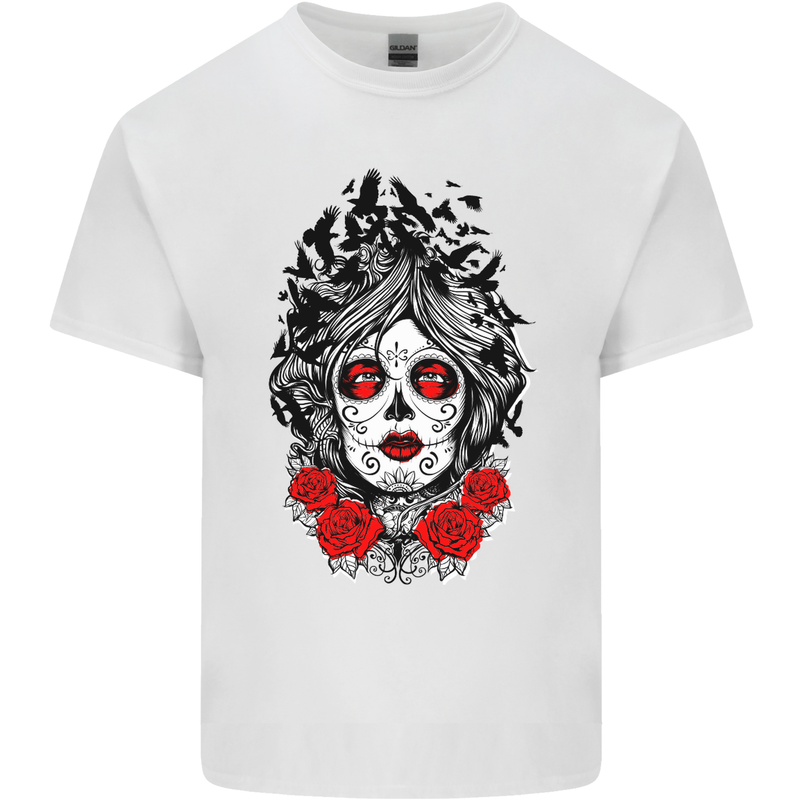 Day of the Dead Sugar Skull DOTD Mexico Kids T-Shirt Childrens White