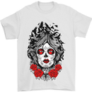Day of the Dead Sugar Skull DOTD Mexico Mens T-Shirt Cotton Gildan White