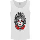 Day of the Dead Sugar Skull DOTD Mexico Mens Vest Tank Top White
